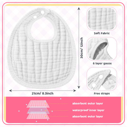 Frienda cotton muslin baby bibs showing 6 layer texture