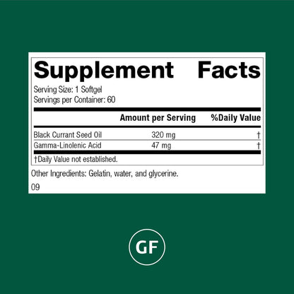 Standard Process Black Currant Seed Oil bottle label details