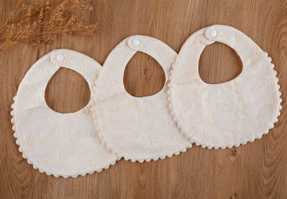 Gzmm handmade natural cotton bib floral pattern