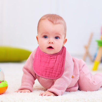 Frienda muslin bibs pink series set for baby boys and girls