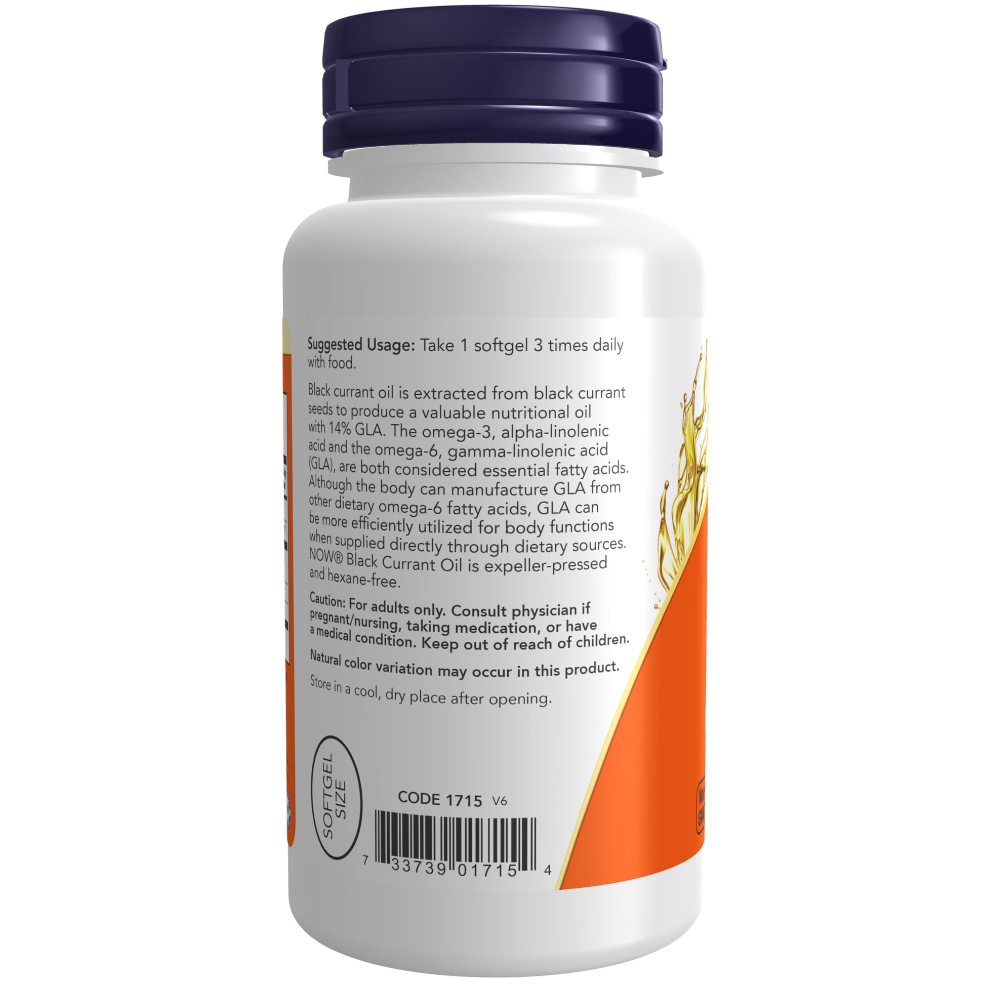 Now Foods Black Currant Seed Oil 100 softgels packaging