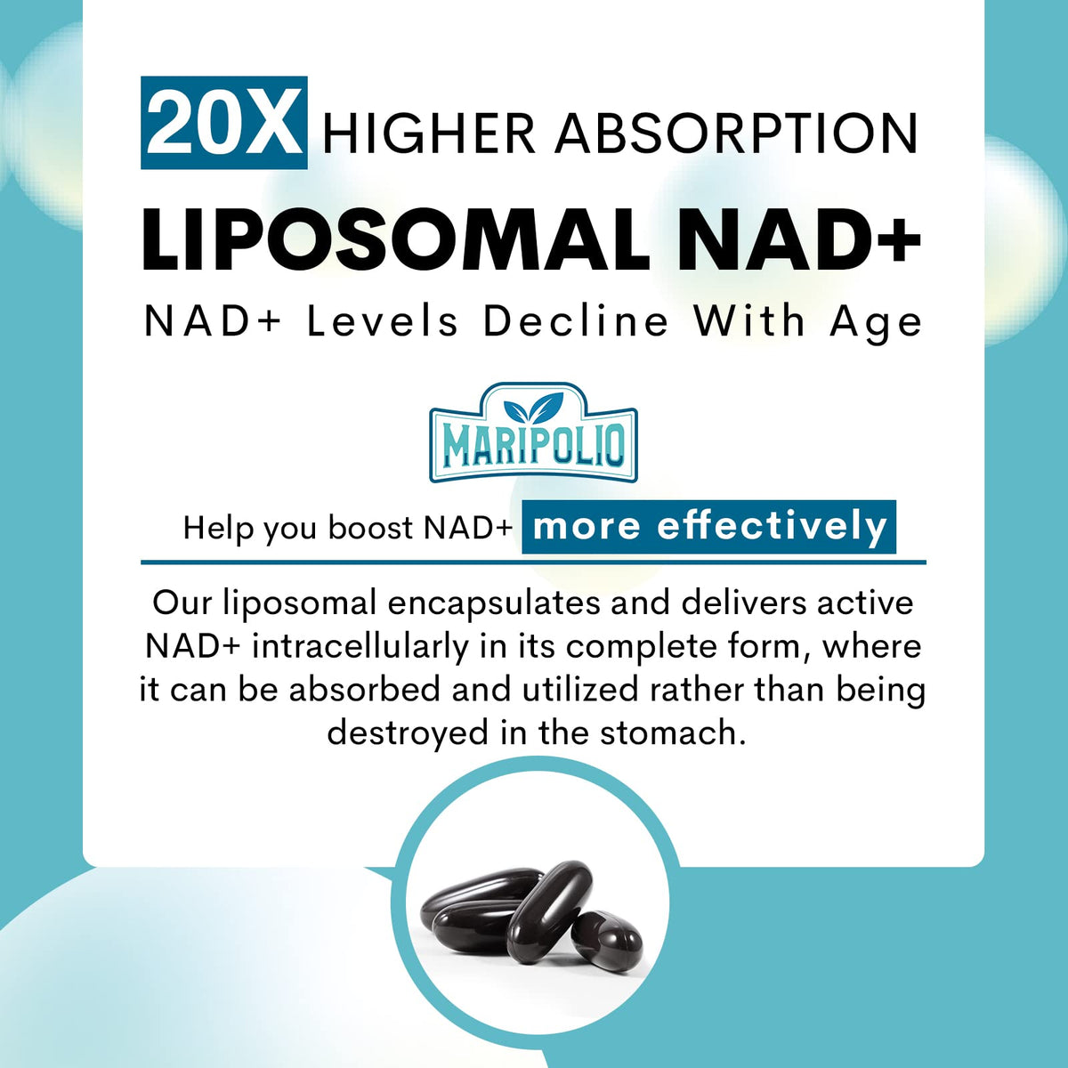 Authentic USA imported anti aging defense softgels by Maripolio.