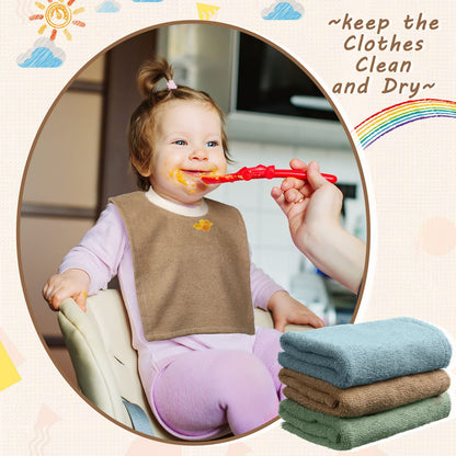 Soft cotton terry bibs for infants and toddlers