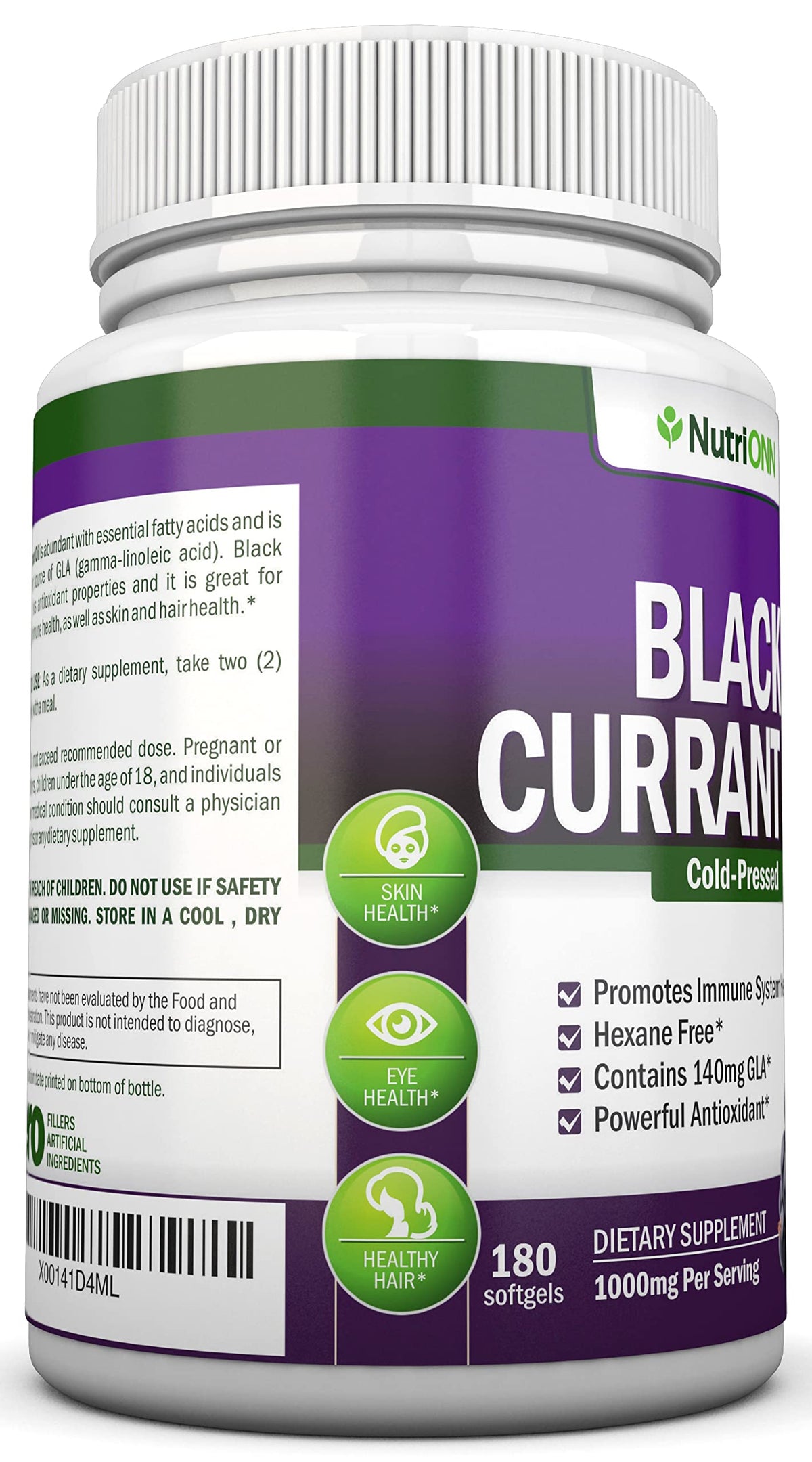 NutriONN Black Currant Oil cold pressed purity certification details