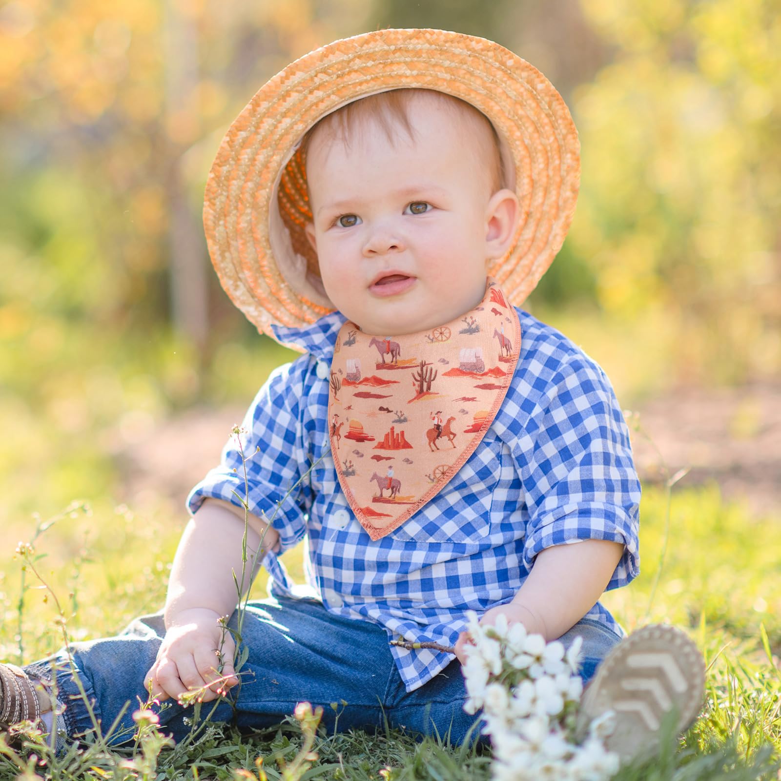 VitalCozy bandana bib set folded for nursery organization