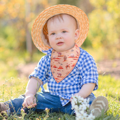 VitalCozy bandana bib set folded for nursery organization