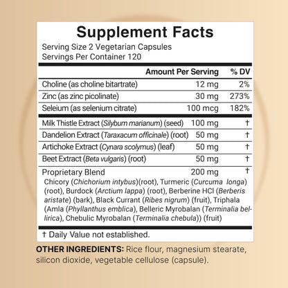 NatureBell Liver Advanced 15-in-1 supplement bottle label details