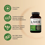 NatureBell Liver Cleanse complex bottle close-up on key features