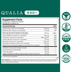 Qualia NAD supplement bottle showing anti aging clinical trial results label