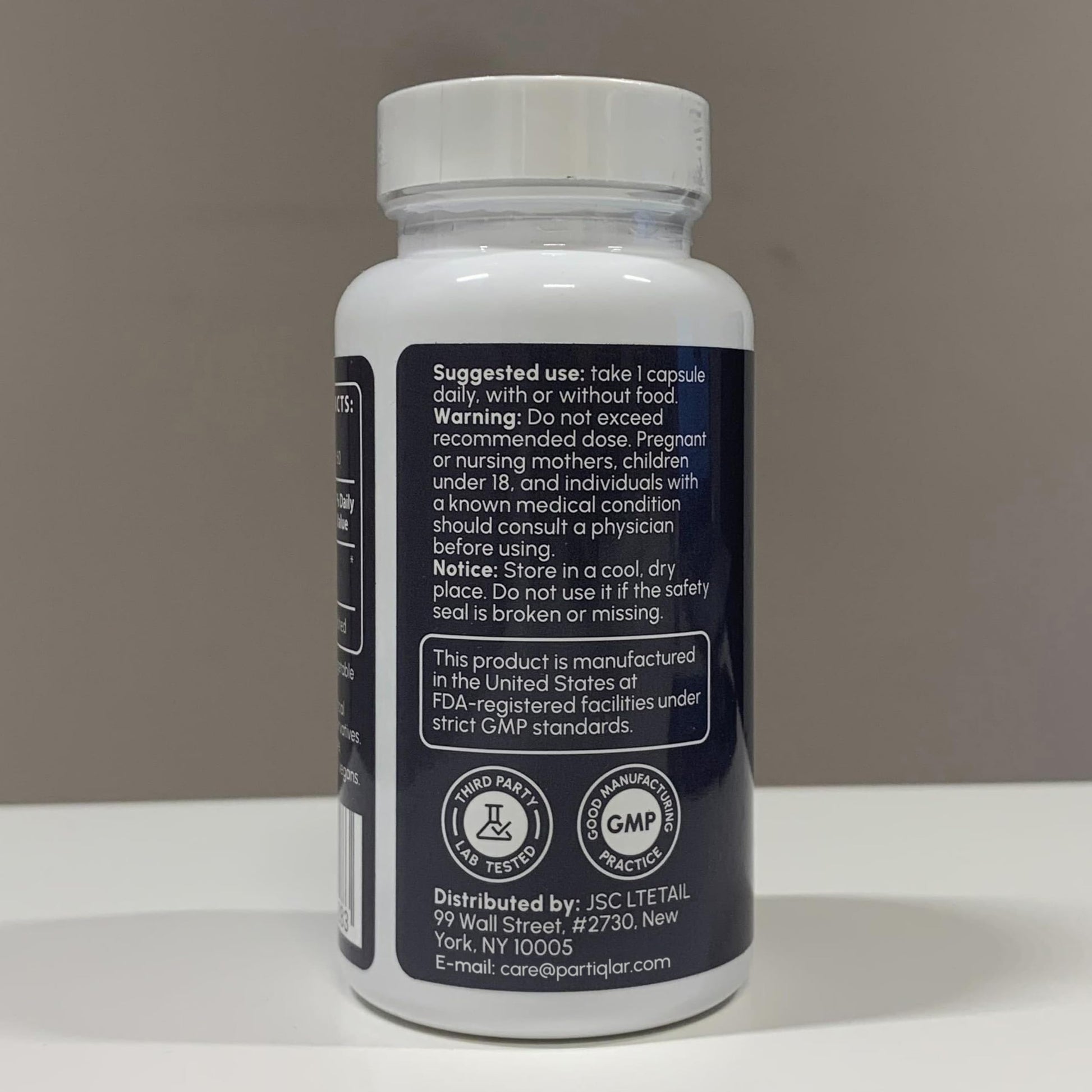 Authentic Partiqlar NR 500mg supplement packaging