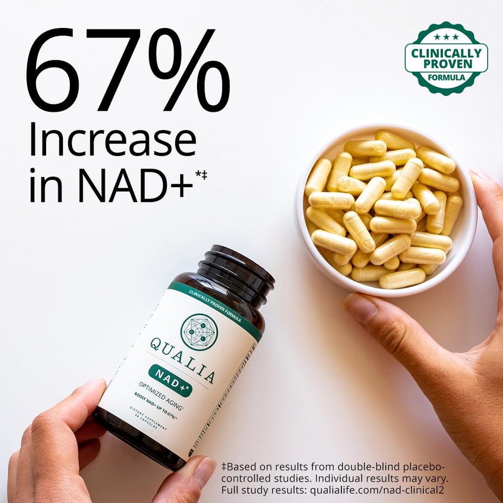 Authentic USA imported Qualia NAD premium supplement packaging back details