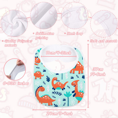Customized Geyoga baby bibs examples on a table