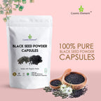 Cosmic Element vegan black seed capsules supplement facts label