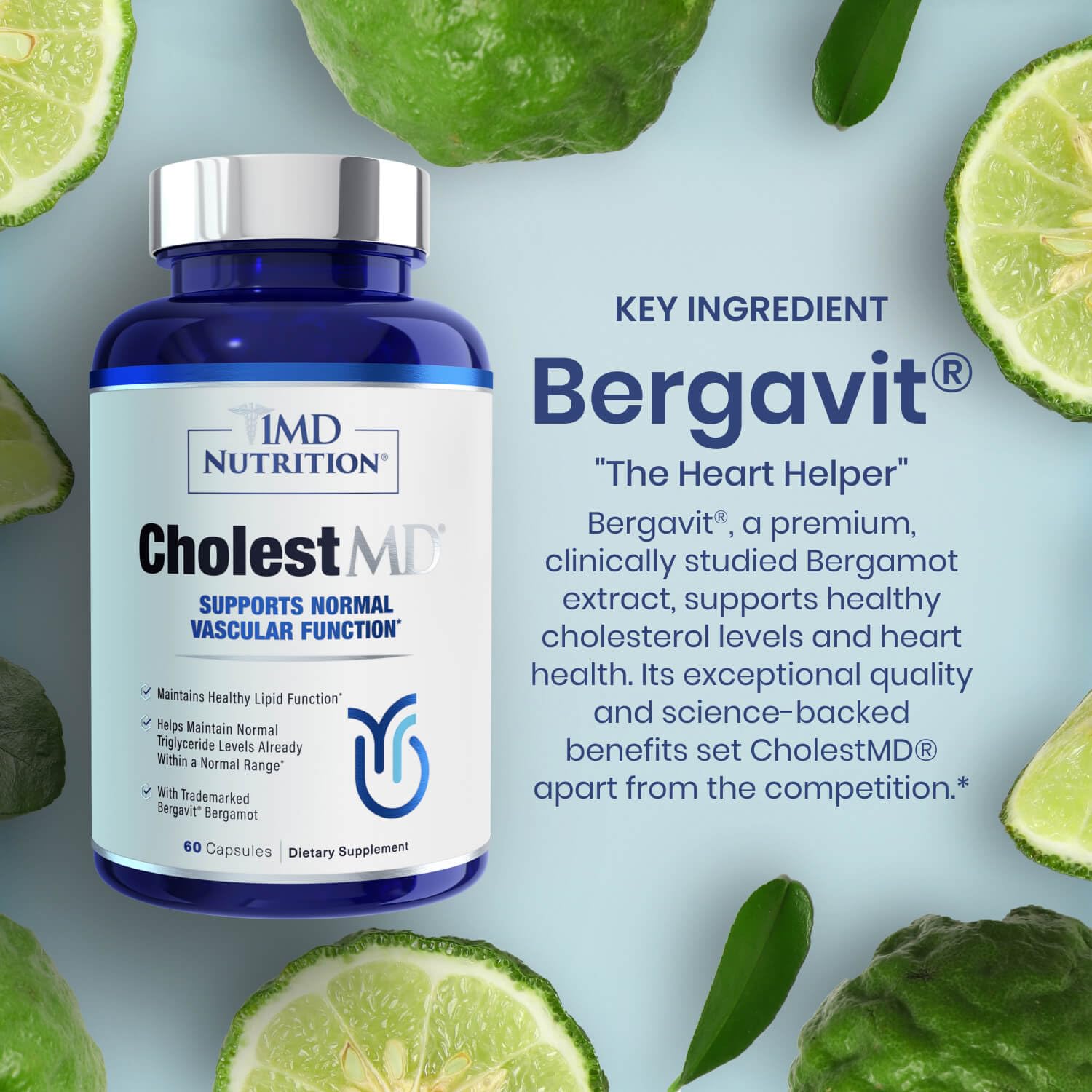 1MD Nutrition CholestMD label detail showing ingredients