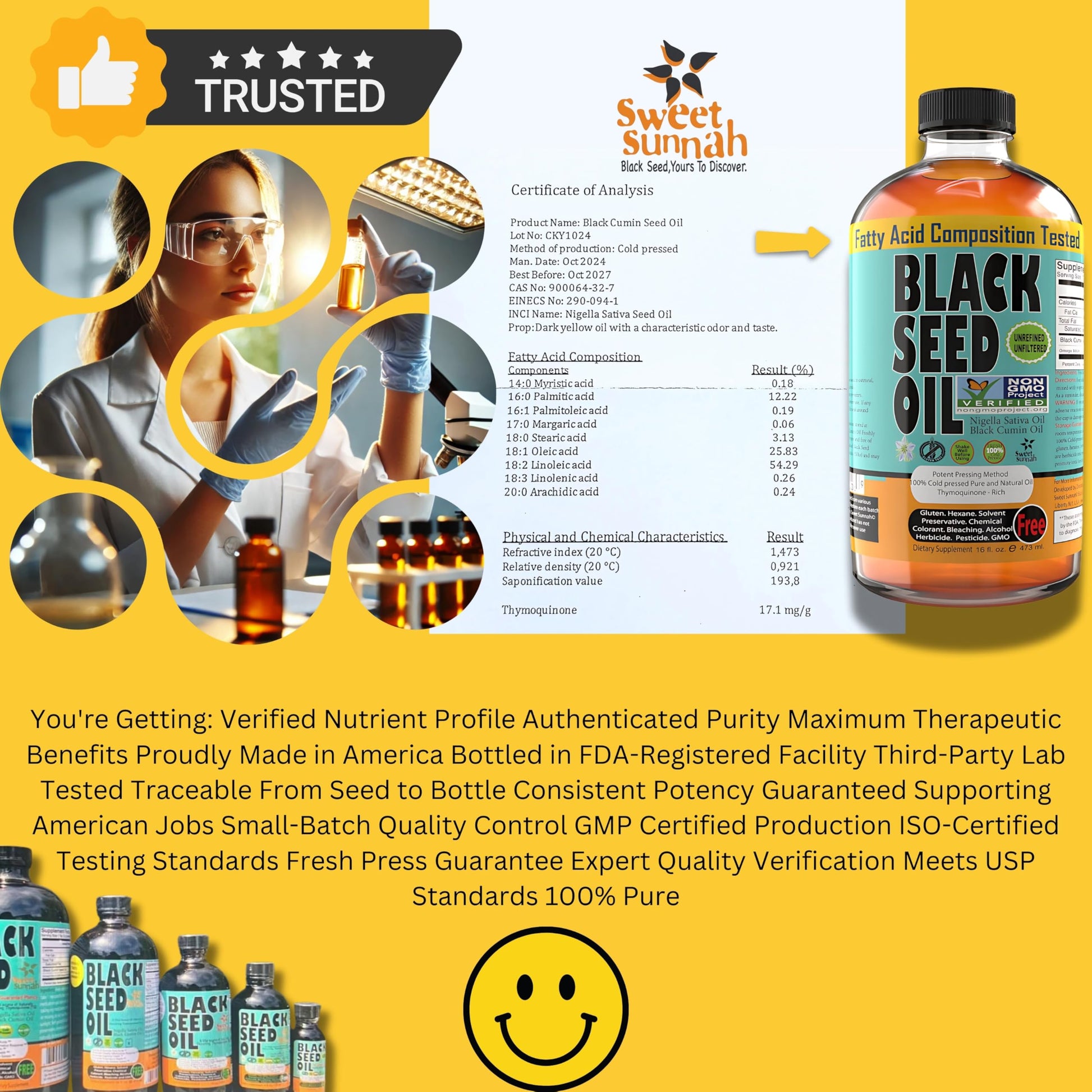 Sweet Sunnah authentic Turkish black cumin seed oil sixteen ounce dietary supplement bottle