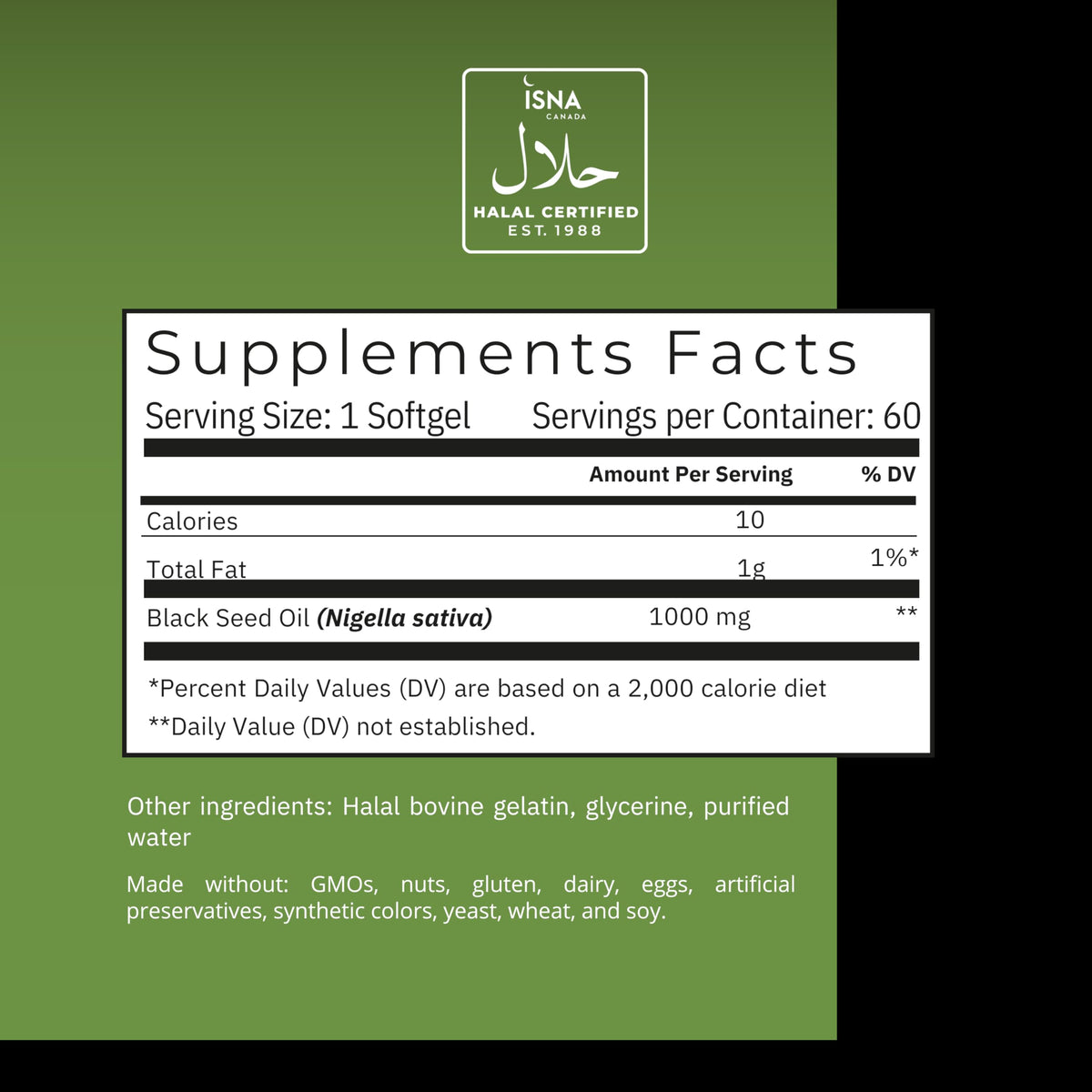 Noor Vitamins supplement bottle side label details