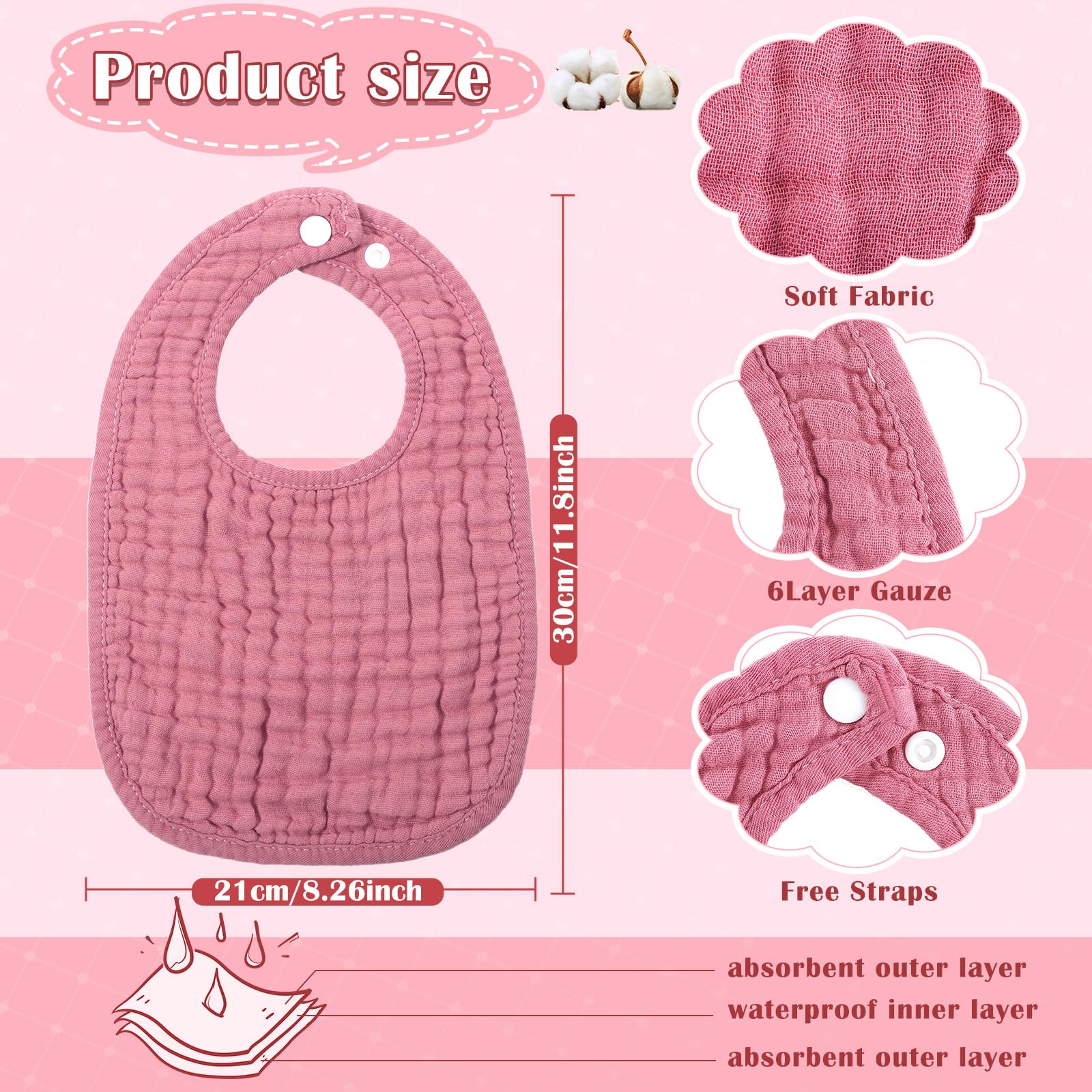 Frienda cotton bandana drool bibs for infants
