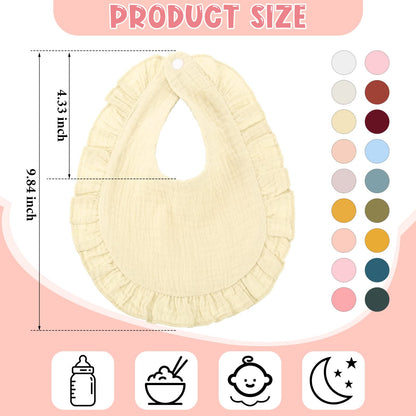 Close up of Kenning muslin baby bib snap button detail
