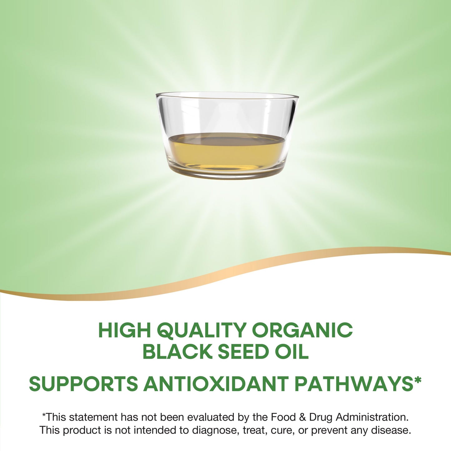 Unrefined organic black seed oil liquid supplement bottle angled view showing vegan certification.
