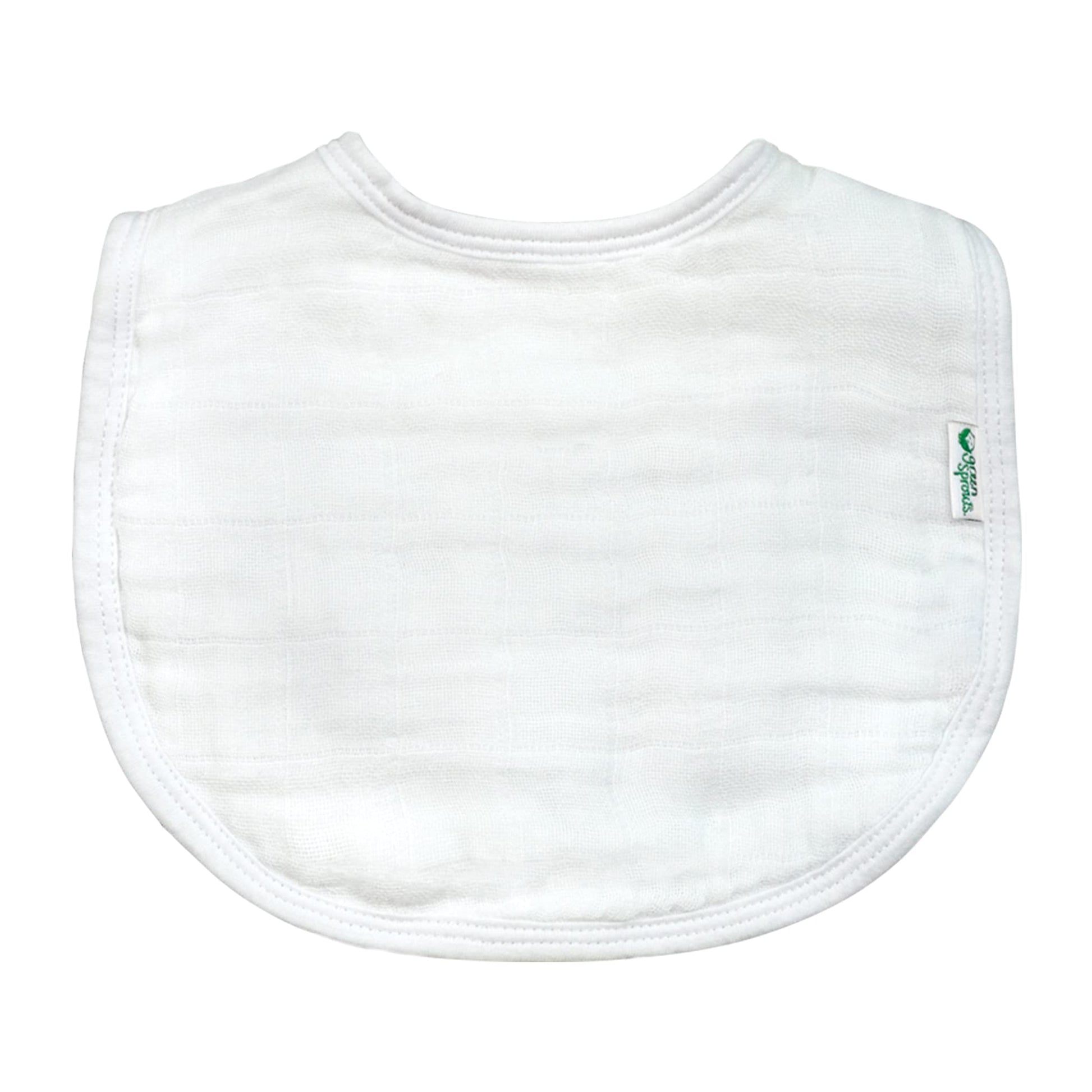 Green Sprouts organic cotton bibs on baby model