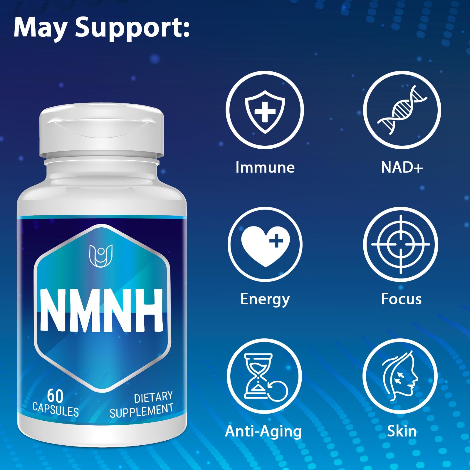 Ucessuyy advanced anti aging supplement showing 60 veggie capsules label information