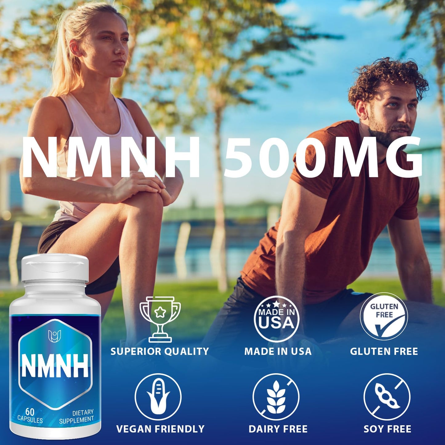 Premium USA imported NMNH cellular health formula opaque protective packaging