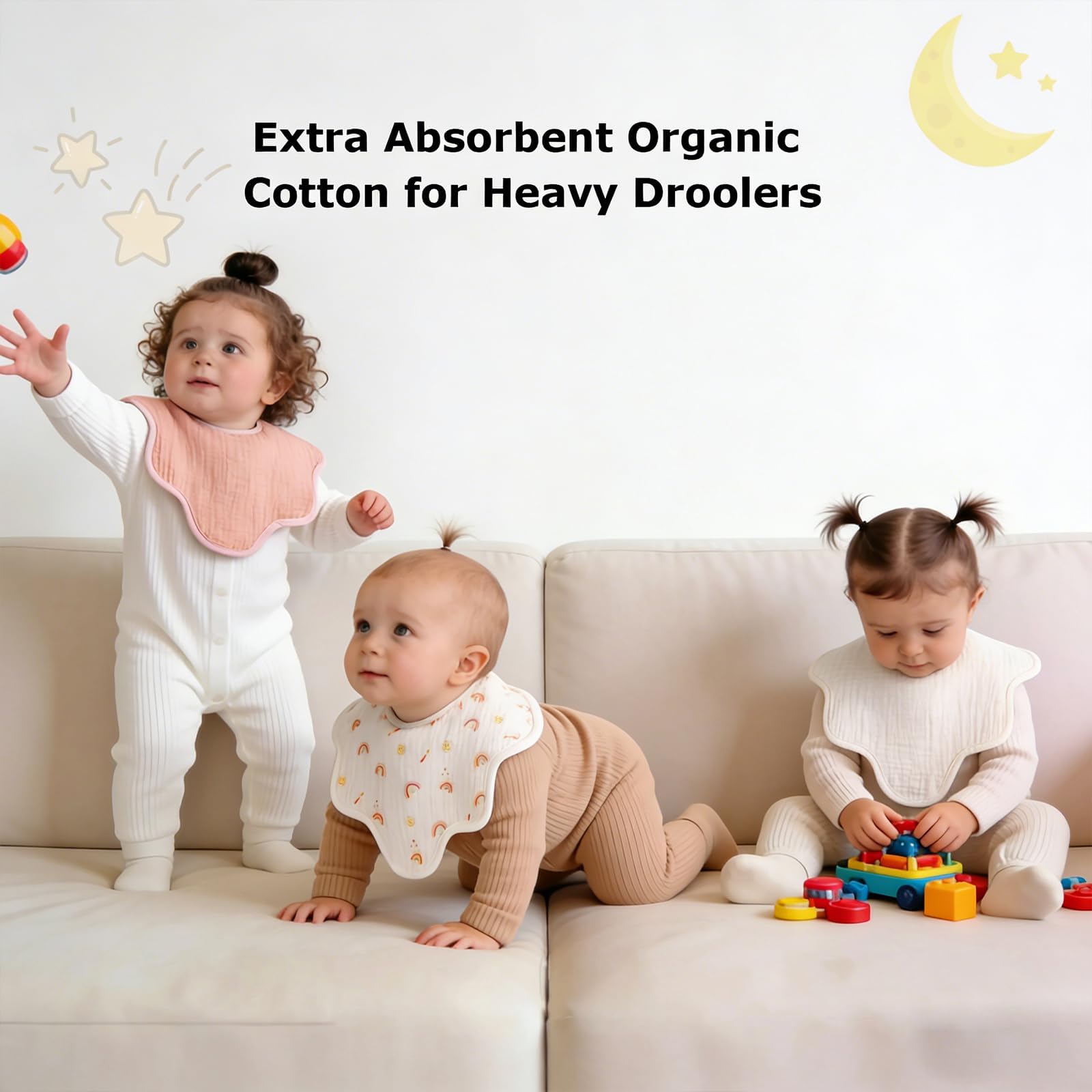 Demonstration of nickel-free snap adjustment on baby bib