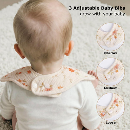 Assorted neutral color and print baby bibs
