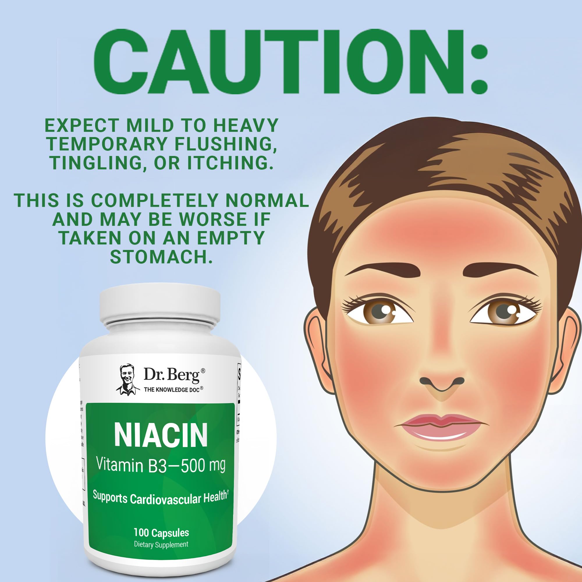 Dr. Berg Niacin 100 gelatin capsules supplement label