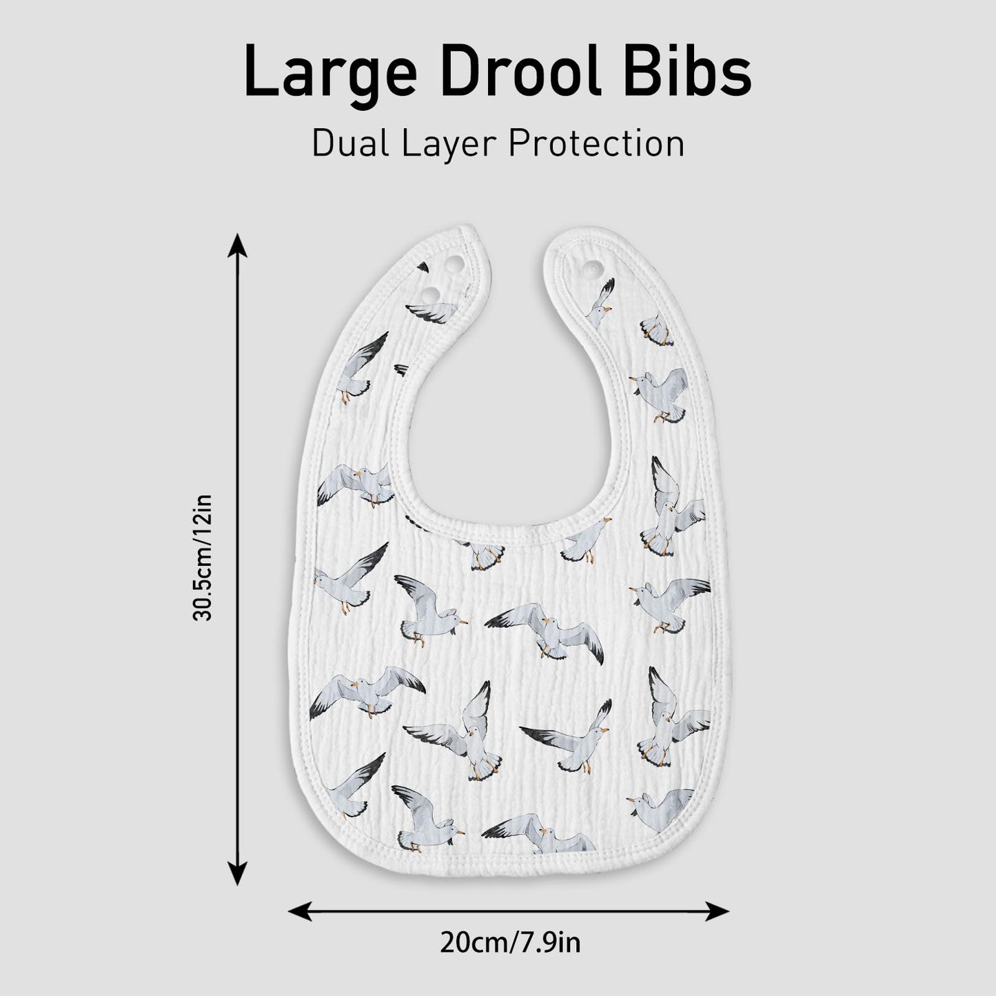 Adjustable muslin bibs for drooling and feeding