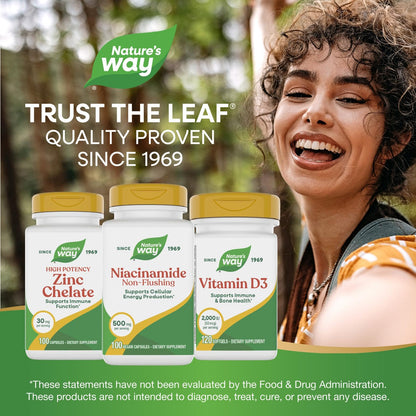 Nature's Way brand premium vitamin B3 health supplement for metabolism support