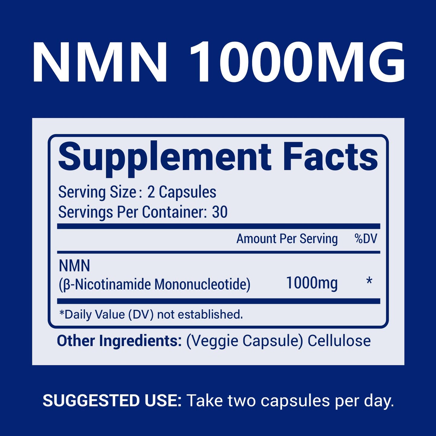 Cfuking Nmn 60 veggie capsules supplement facts label