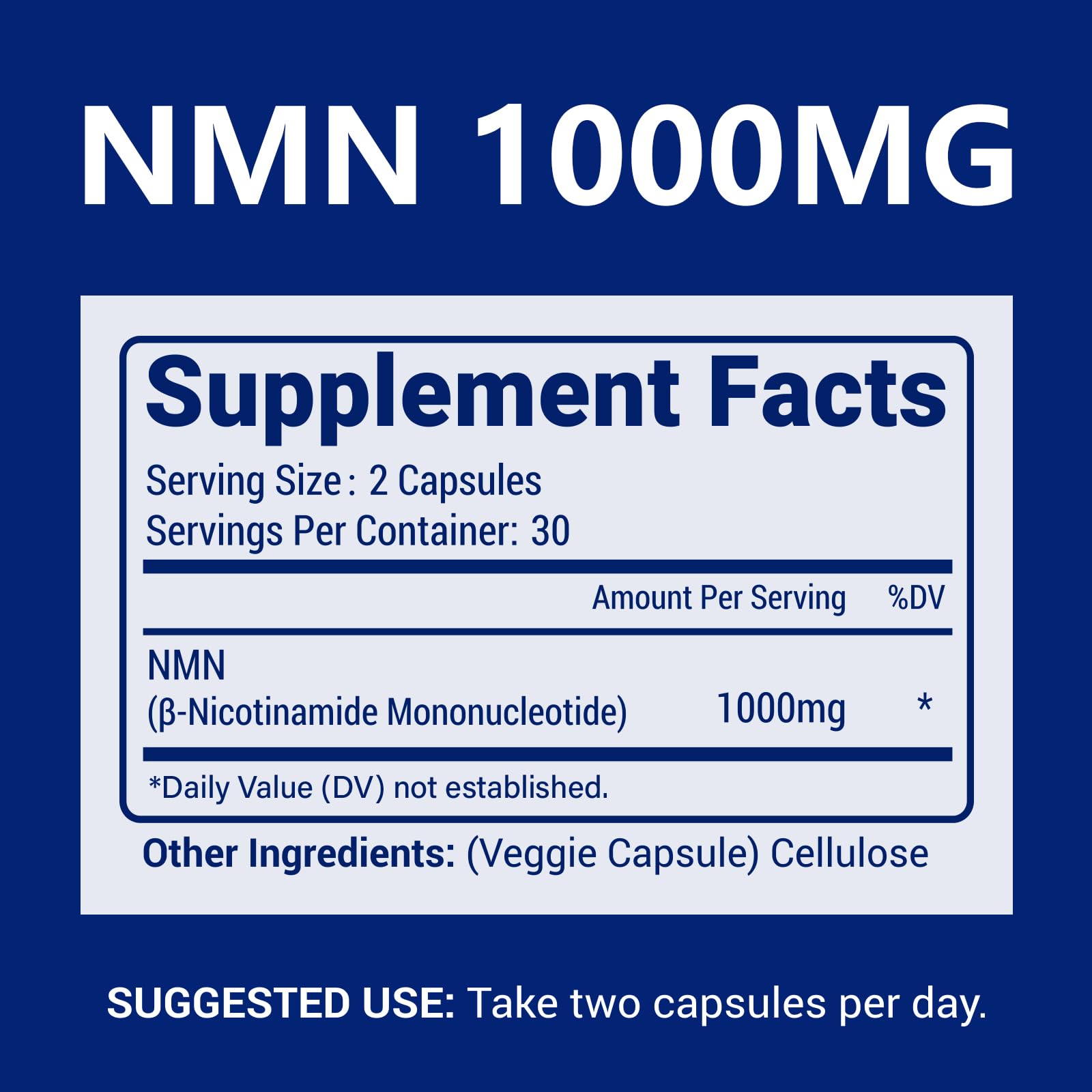 Cfuking Nmn 60 veggie capsules supplement facts label