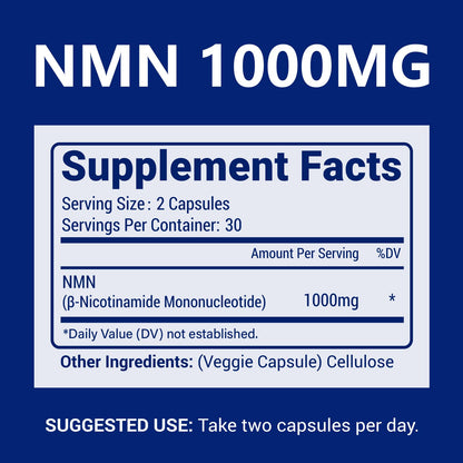 Cfuking Nmn 60 veggie capsules supplement facts label