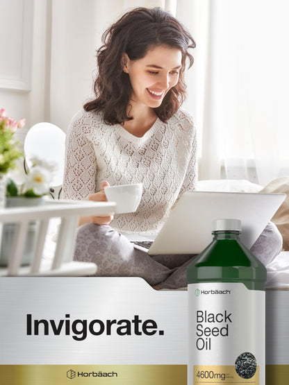 Horbaach imported USA black seed oil liquid supplement packaging details