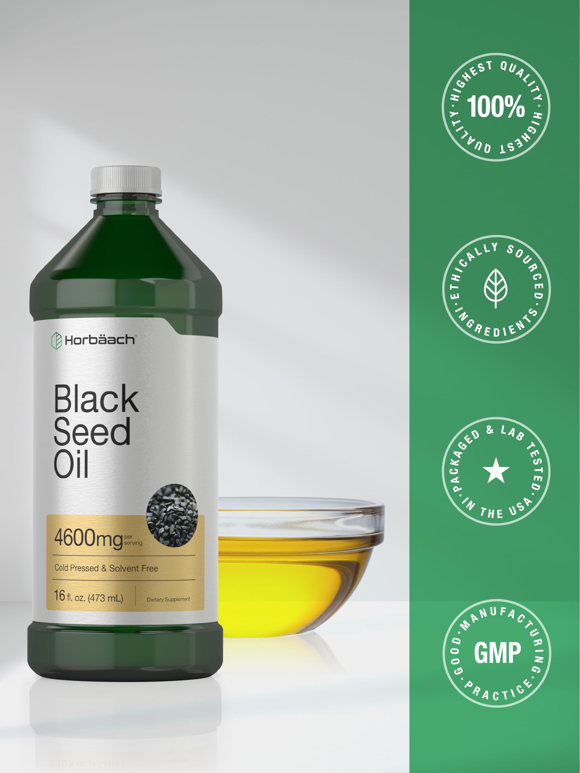 Horbaach traditional herbal black cumin seed oil liquid for immune and antioxidant support