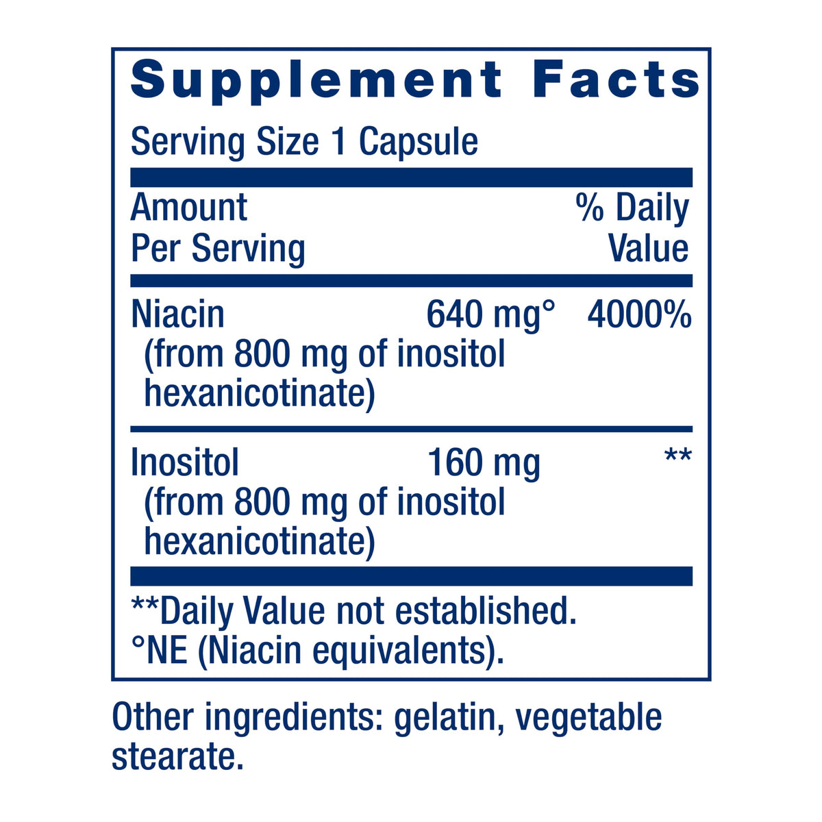 Life Extension dietary supplement capsules displaying the supplement facts panel with ingredients