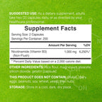 Deal Supplement Vitamin B3 500 capsules supplement facts panel