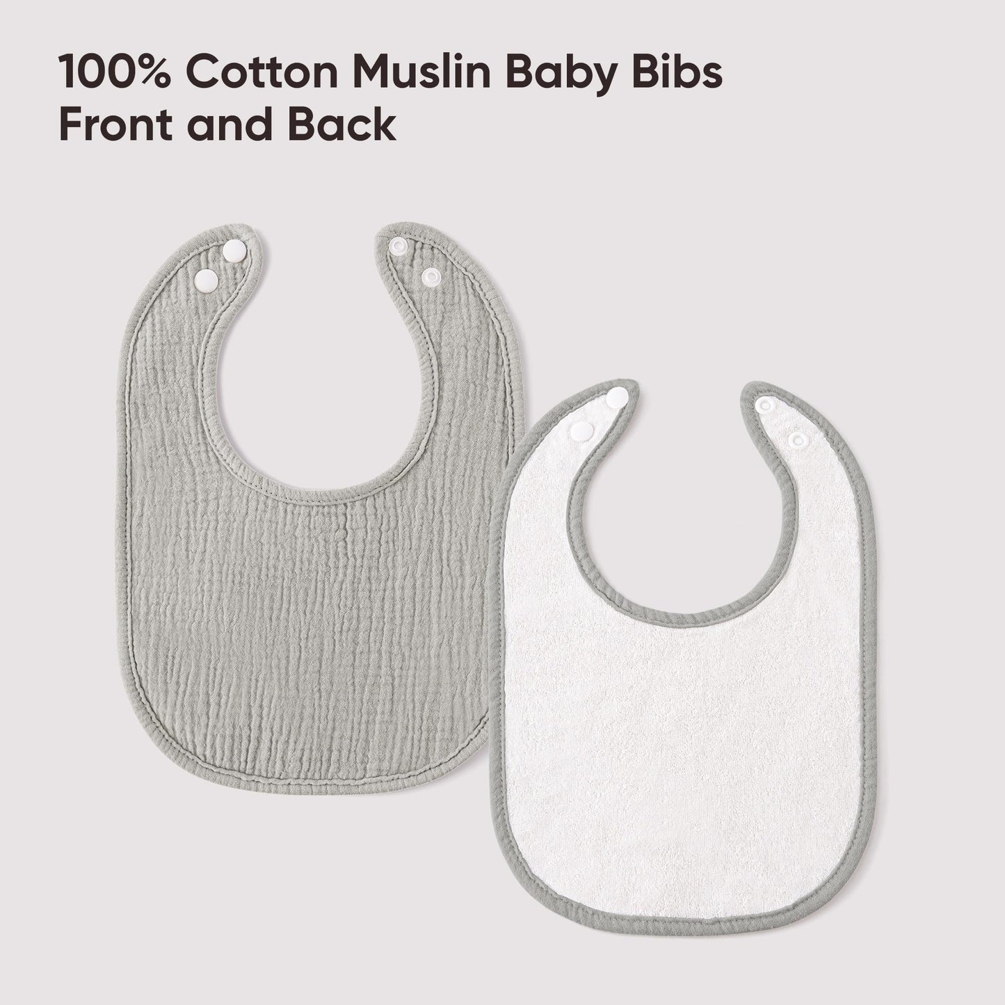 Stack of 10-pack cotton baby bibs in various colors