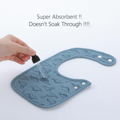 Hakochia dinosaur print waterproof bib for infants