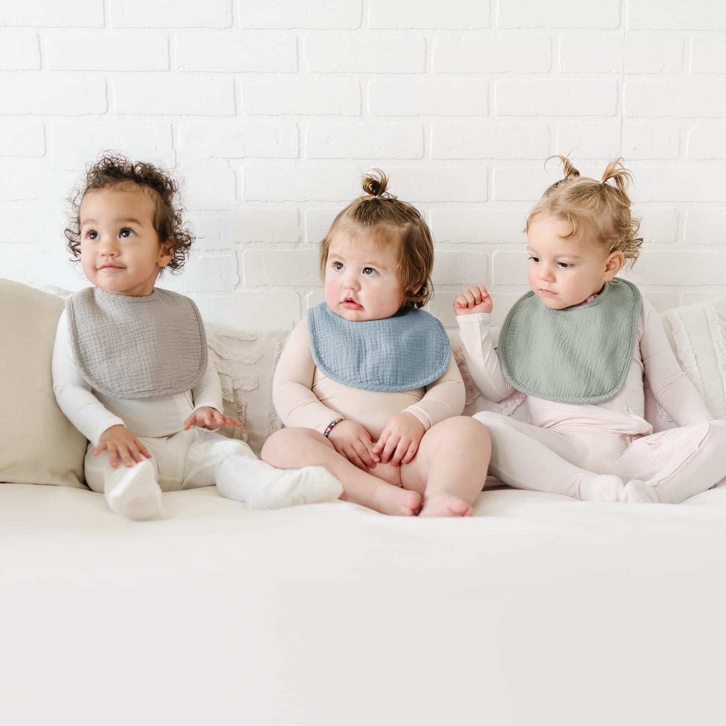 Konssy baby bandana bibs showing cotton texture