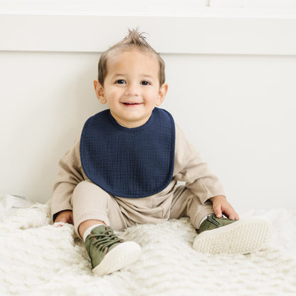 Konssy 6 pack muslin bibs neutral solid colors