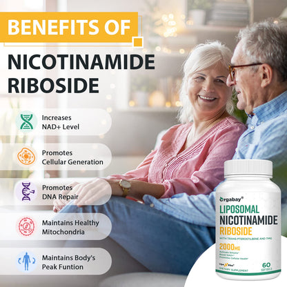 Orgabay Nicotinamide Riboside with TMG and Pterostilbene capsule size comparison