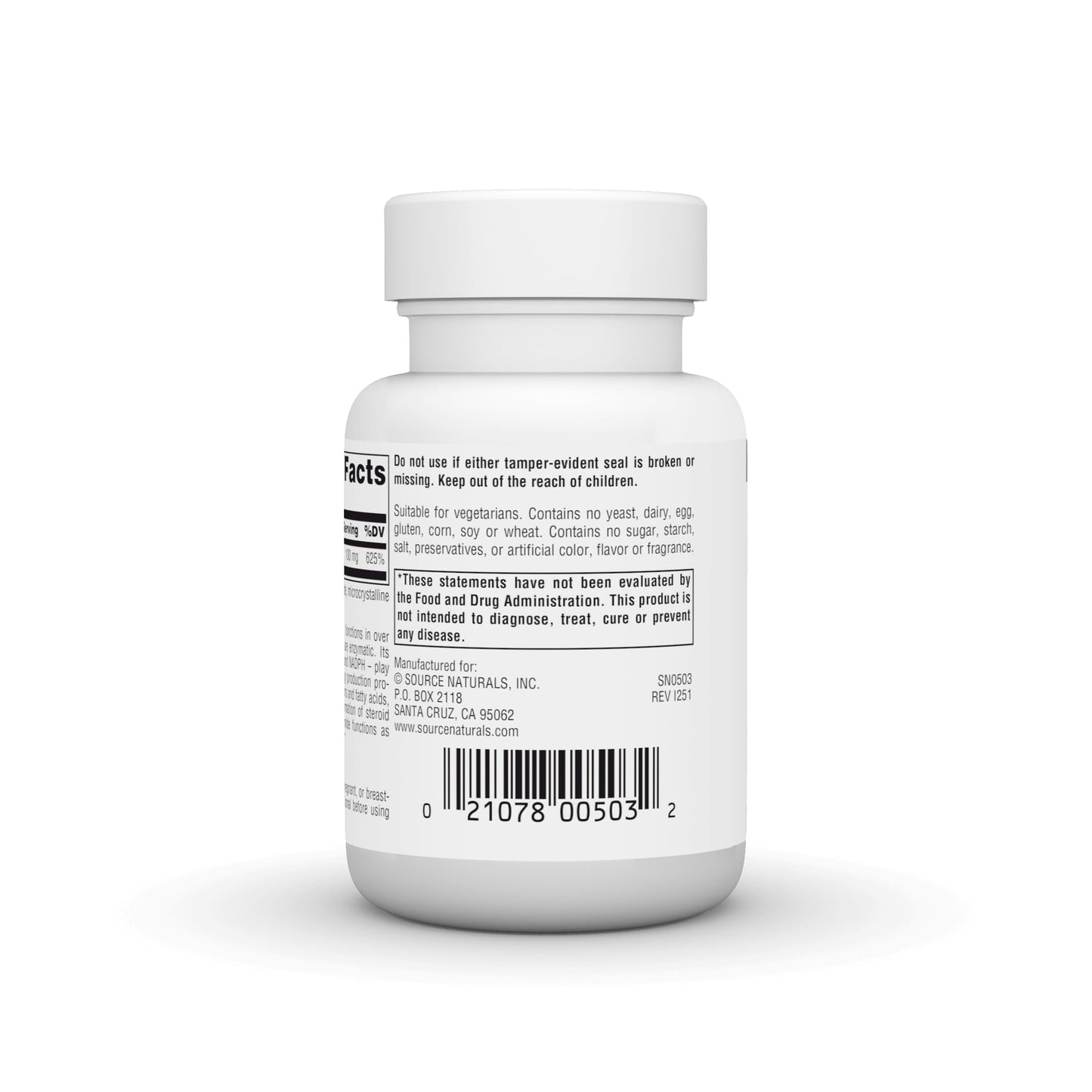 Authentic USA imported Source Naturals Niacinamide 100 Tablets container displaying clear vegetarian formulation labels