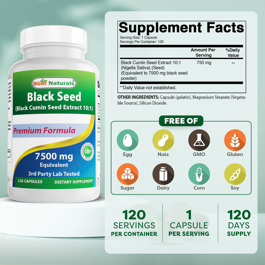 Best Naturals supplement capsule bottle nutrition label