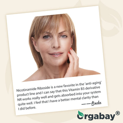 Orgabay Liposomal Nicotinamide Riboside side label highlighting non GMO features