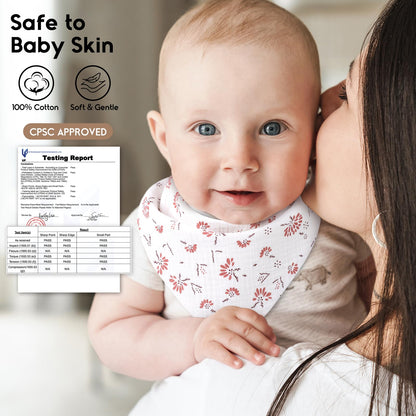 Adjustable nickel free snap closure on baby bib
