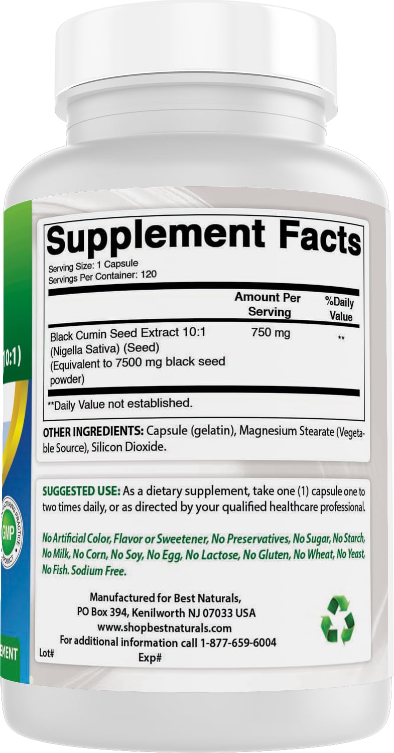 Best Naturals herbal extract bottle back view
