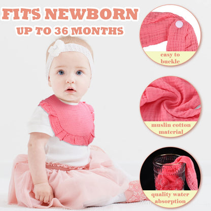 Seematn baby drool bibs with adjustable snap closure