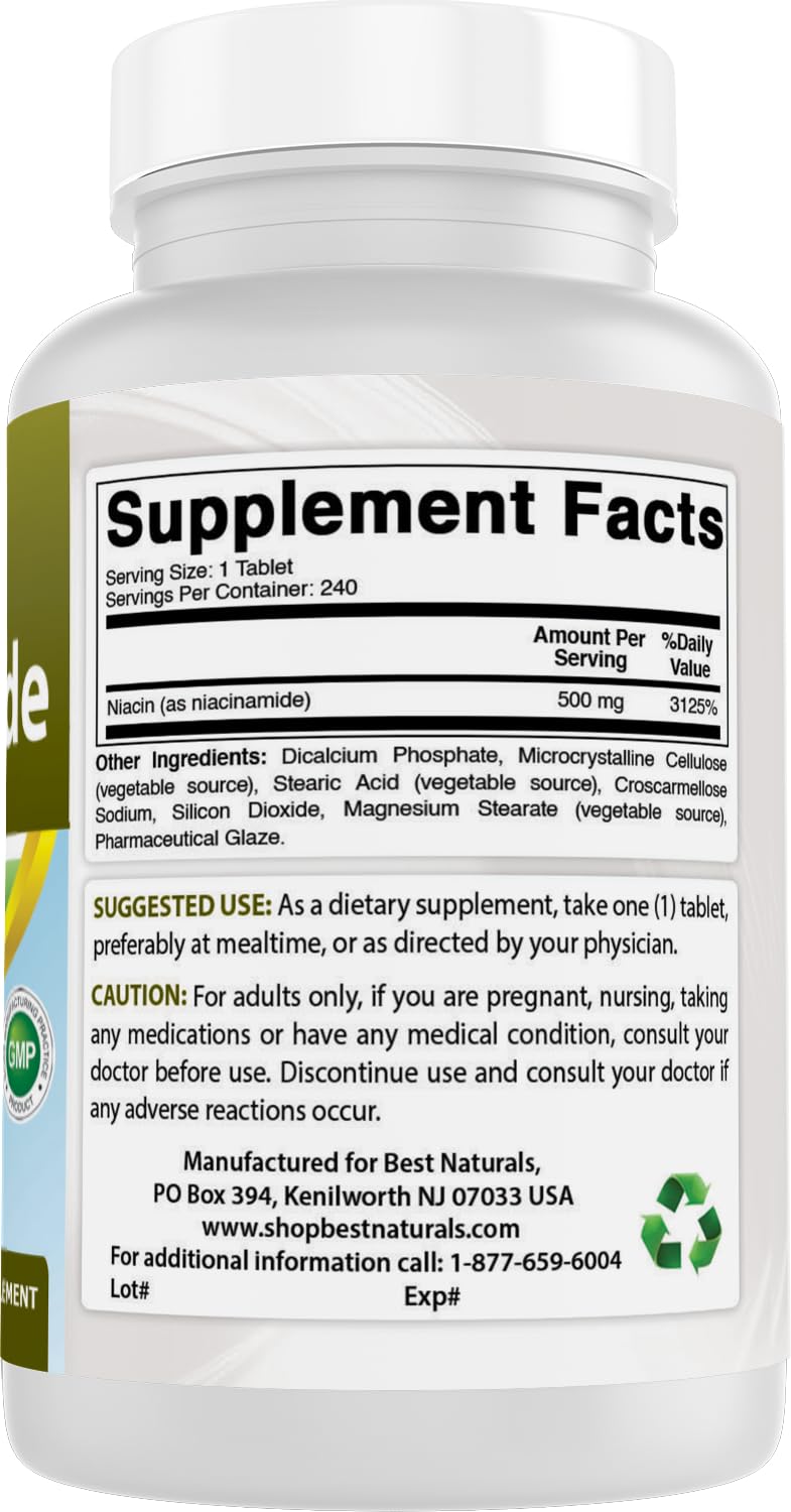 Best Naturals Niacinamide 500mg product seal and cap view verifying the authentic imported security features for Indian consumers
